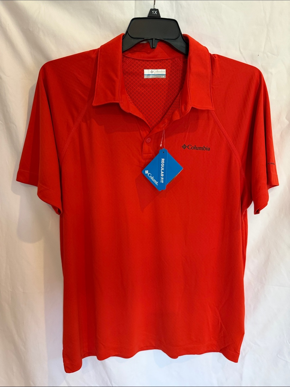 Columbia Men’s Dark Orange Performance Polo w/ Omni-Shade, Large NEW